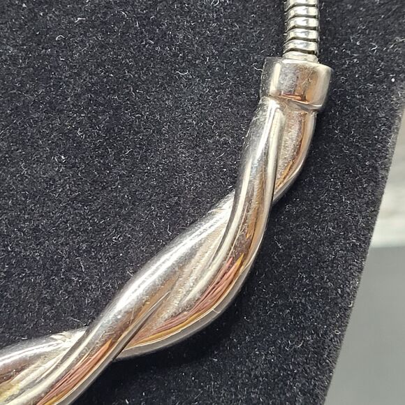 Silver Twist Pendant on Snake Chain Necklace Badass Biker - Picture 2 of 6